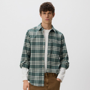Koszula regular fit w kratę - S - ciemnozielony - męska - Reserved - 341HF-79P