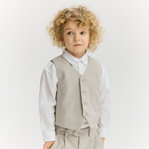 Elegancka kamizelka - 104 (3-4 lata) - beżowy - chłopcy - Reserved - 341HR-80X