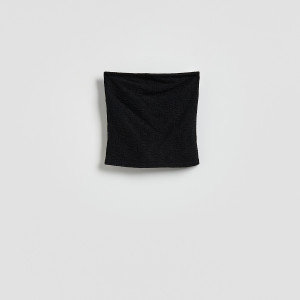 Koronkowy top - L - czarny - damska - Reserved - 342JX-99X