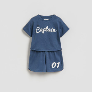 Bawełniany komplet - 62 (1-3 m.) - granatowy - chłopcy - Reserved - 349HV-95X