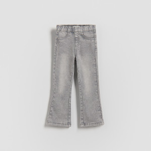 Jegginsy flare - 98 (2-3 lata) - jasnoszary - dziewczynki - Reserved - 350HN-09J