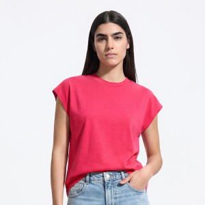 T-shirt z raglanowym rękawem - L - fuksja - damska - Reserved - 351JX-43X