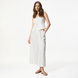 Spodnie z szerokimi nogawkami - 34 - biały - damska - Reserved - 351JZ-00X