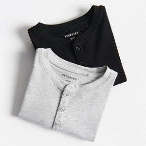 Bawełniany longsleeve 2 pack - 122 (6-7 lat) - czarny - chłopcy - Reserved - 353KM-99X