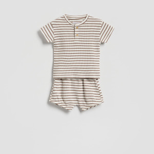 Bawełniany komplet - 62 (1-3 m.) - brązowy - chłopcy - Reserved - 354HV-88X