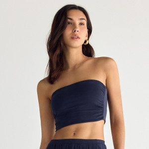 Top z modalem - L - granatowy - damska - Reserved - 355HT-59X