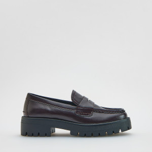 Loafersy z paskiem - 37 - bordowy - damska - Reserved - 367ID-83X