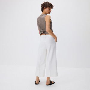 Spodnie culotte z kantem - 44 - biały - damska - Reserved - 370GF-00X