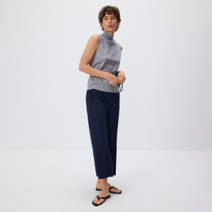 Spodnie culotte z kantem - 36 - granatowy - damska - Reserved - 370GF-59X