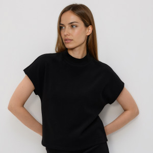 Bluzka z golfem - S - czarny - damska - Reserved - 370GU-99X
