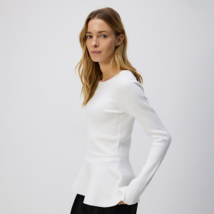 Sweter z baskinką - XL - kremowy - damska - Reserved - 372HI-02X