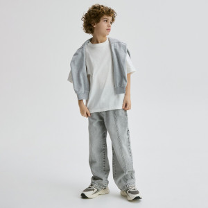 Jeansy baggy - 128 (7-8 lat) - jasnoszary - chłopcy - Reserved - 372HN-09J