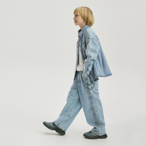 Jeansy baggy - 116 (5-6 lat) - niebieski - chłopcy - Reserved - 374HN-50J