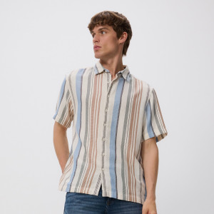 Koszula comfort fit w paski - XL - wielobarwny - męska - Reserved - 377BZ-MLC