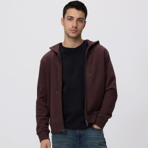 Rozpinana bluza z kapturem - S - ciemnobrązowy - męska - Reserved - 377HM-89X