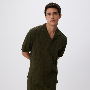 Koszula regular fit ze strukturalnej tkaniny - S - zielony - męska - Reserved - 379BZ-87X