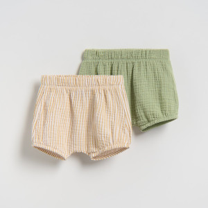 Muślinowe szorty 2 pack - 62 (1-3 m.) - jasnozielony - chłopcy - Reserved - 381HV-70X