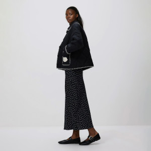 Spódnica z wiskozy - L - czarny - damska - Reserved - 382FB-99X