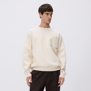 Bluza regular z bawełną - L - złamana biel - męska - Reserved - 385HM-01X