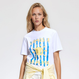 T-shirt z nadrukiem - M - biały - damska - Reserved - 393HT-00C