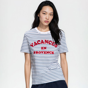T-shirt z haftowanym napisem - XS - wielobarwny - damska - Reserved - 394HT-MLC