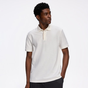 Strukturalne polo regular fit - L - złamana biel - męska - Reserved - 398KT-01X