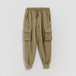 Joggery cargo z efektem sprania - 170 (13-14 lat) - zielony - chłopcy - Reserved - 402HK-87X