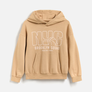 Bluza oversize z kapturem - 134 (8 lat) - brązowy - chłopcy - Reserved - 420JW-84X