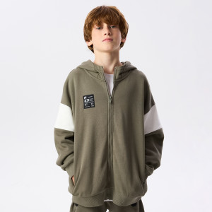Bluza oversize z kapturem - 122 (6-7 lat) - oliwkowy - chłopcy - Reserved - 421JW-81X