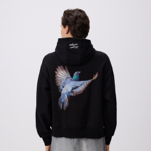 Bluza z nadrukiem na plecach - S - czarny - męska - Reserved - 422HM-99X