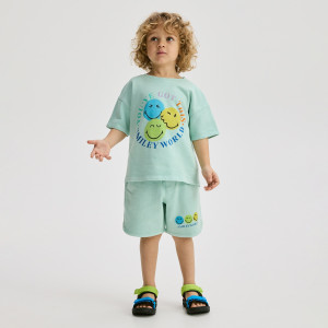 Bawełniany komplet SmileyWorld® - 80 (9-12 m.) - niebieski - chłopcy - Reserved - 4269G-56X