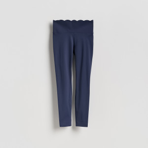 Legginsy z ozdobnym wykończeniem - L - granatowy - damska - Reserved - 435ED-59X
