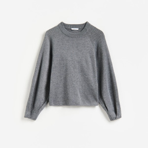 Sweter z raglanowymi rękawami - L - ciemnoszary - damska - Reserved - 438LO-90M