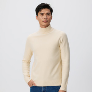 Gładki golf z dzianiny - XXL - kremowy - męska - Reserved - 445FX-02M