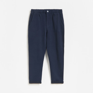 Spodnie chino z bawełną - 158 (12 lat) - granatowy - chłopcy - Reserved - 445JX-59X