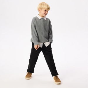 Spodnie chino z bawełną - 140 (9 lat) - czarny - chłopcy - Reserved - 445JX-99X