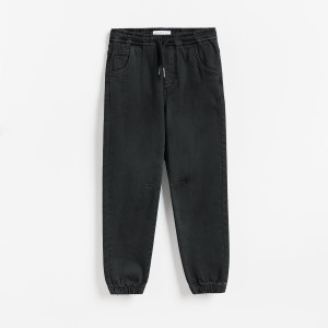 Wysokoelastyczne spodnie jogger - 158 (12 lat) - czarny - chłopcy - Reserved - 447JX-99X
