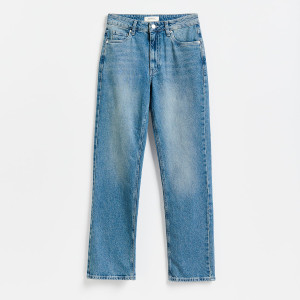 Jeansy straight fit - 34 - niebieski - damska - Reserved - 447LF-55J