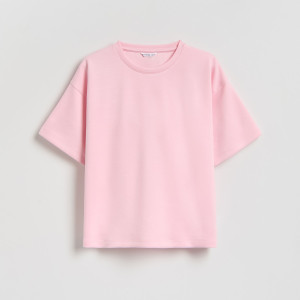 T-shirt z modalem - 164 (13 lat) - pastelowy róż - dziewczynki - Reserved - 448HU-03X