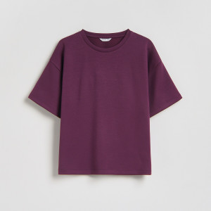 T-shirt z modalem - 158 (12 lat) - mahoniowy - dziewczynki - Reserved - 448HU-93X