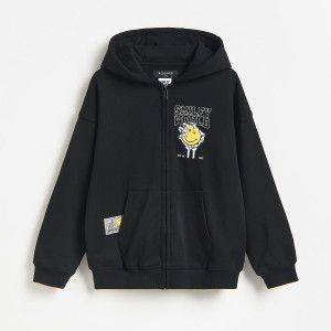 Bluza SmileyWorld® - 146 (10 lat) - czarny - chłopcy - Reserved - 449JW-99X