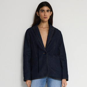 Jeansowa marynarka - XS - granatowy - damska - Reserved - 457EN-59J
