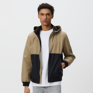 Kurtka z polarową podszewką - L - oliwkowy - męska - Reserved - 457HR-81X