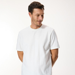 Strukturalny t-shirt regular - XXL - biały - męska - Reserved - 459IW-00X