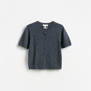 Kardigan z wełny merino - XL - ciemnoszary - damska - Reserved - 462GX-90M