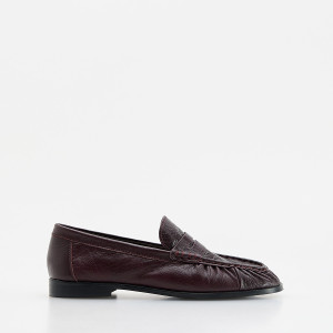 Skórzane loafersy - 37 - mahoniowy - damska - Reserved - 462KC-93X