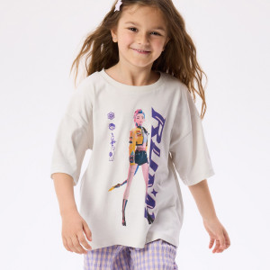 T-shirt Kpop Demon Hunters™ - 164 (13 lat) - jasnoszary - dziewczynki - Reserved - 463HU-09X