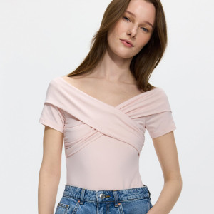 Body z wiskozą - XS - różowy - damska - Reserved - 463KK-30X