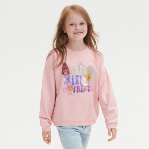 Bawełniana bluza L.O.L. Surprise - 104 (3-4 lata) - pastelowy róż - dziewczynki - Reserved - 4643S-03X