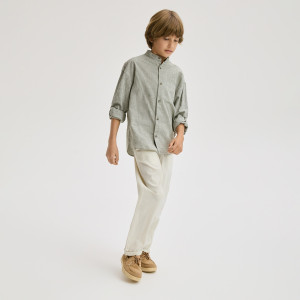 Spodnie chino z lnem - 170 (13-14 lat) - złamana biel - chłopcy - Reserved - 465HK-01X